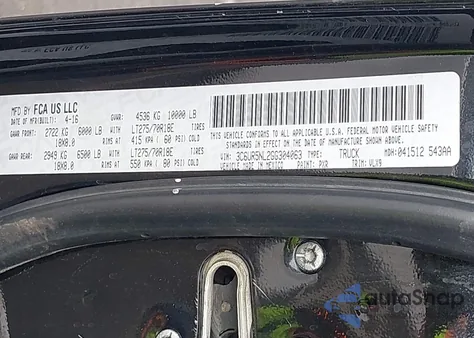 2016 Ram 2500 Laramie из США, поврежденный, VIN 3C6UR5NL2GG304063